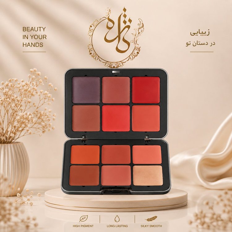 پالت دو طرفه رژ لب و رژگونه و 12 رنگ مای میکاپ استوری